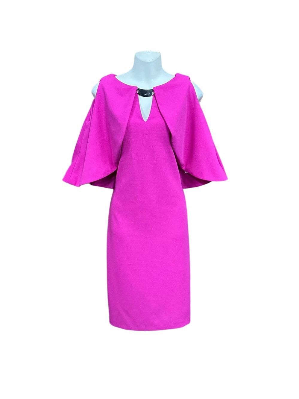 Joseph Ribkoff pink NEW dress Size 6 built in cape Elegant Formal Wedding MOB